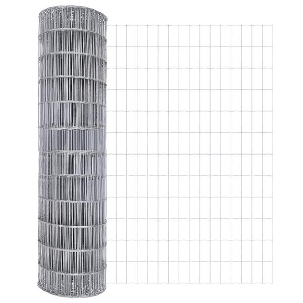 Grote foto vidaxl euro hek zilver 1.2 x 25 m warmverzinkt ijzer tuin en terras hekken en schuttingen