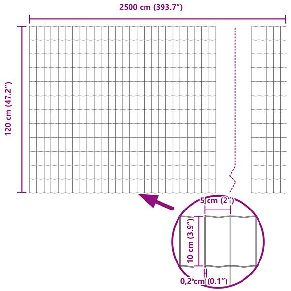 Grote foto vidaxl euro hek zilver 1.2 x 25 m warmverzinkt ijzer tuin en terras hekken en schuttingen