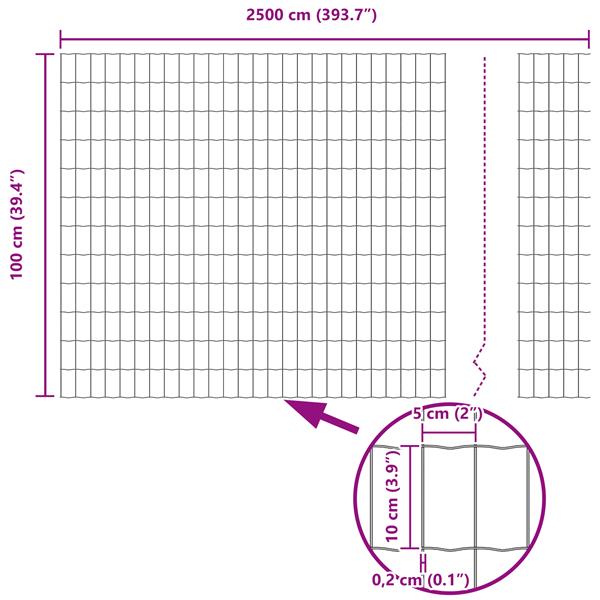 Grote foto vidaxl euro hek 1 x 25 m pvc gecoat ijzer tuin en terras hekken en schuttingen