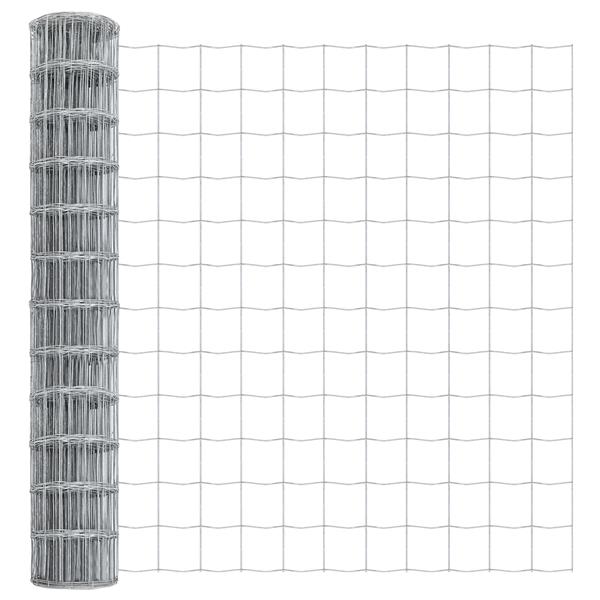 Grote foto vidaxl euro hek zilver 1.4 x 10 m warmverzinkt ijzer tuin en terras hekken en schuttingen