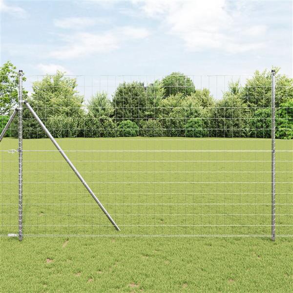 Grote foto vidaxl euro hek zilver 1.5 x 10 m warmverzinkt ijzer tuin en terras hekken en schuttingen