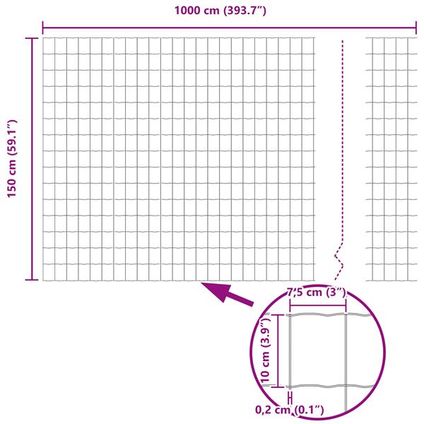 Grote foto vidaxl euro hek zilver 1.5 x 10 m warmverzinkt ijzer tuin en terras hekken en schuttingen