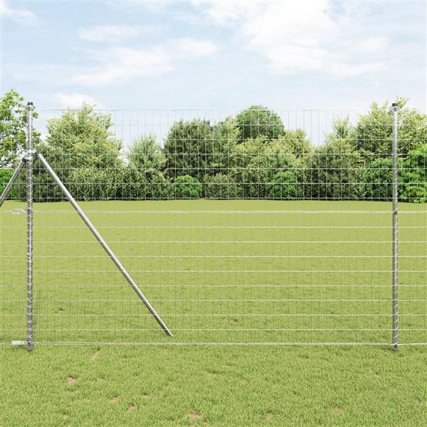 Grote foto vidaxl euro hek zilver 1.5 x 10 m warmverzinkt ijzer tuin en terras hekken en schuttingen