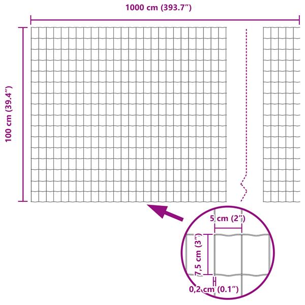 Grote foto vidaxl euro hek zilver 1 x 10 m warmverzinkt ijzer tuin en terras hekken en schuttingen