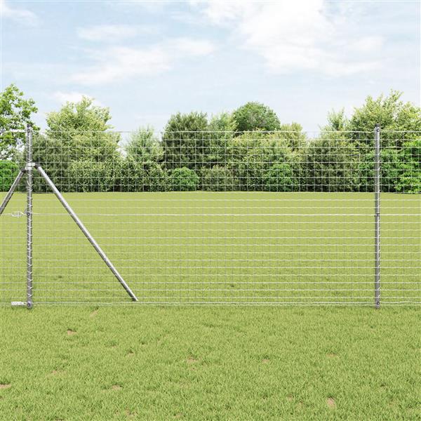 Grote foto vidaxl euro hek zilver 1.4 x 10 m warmverzinkt ijzer tuin en terras hekken en schuttingen