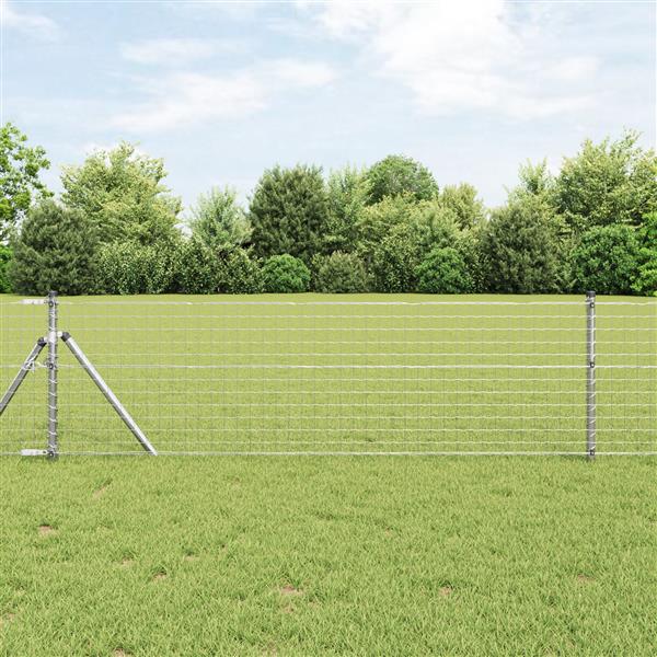 Grote foto vidaxl euro hek zilver 0.4 x 10 m warmverzinkt ijzer tuin en terras hekken en schuttingen
