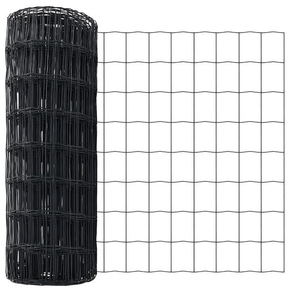 Grote foto vidaxl euro hek grijs 0.6 x 50 m pvc gecoat ijzer tuin en terras hekken en schuttingen