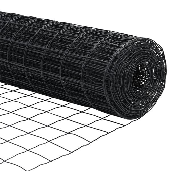Grote foto vidaxl euro hek grijs 0.6 x 50 m pvc gecoat ijzer tuin en terras hekken en schuttingen
