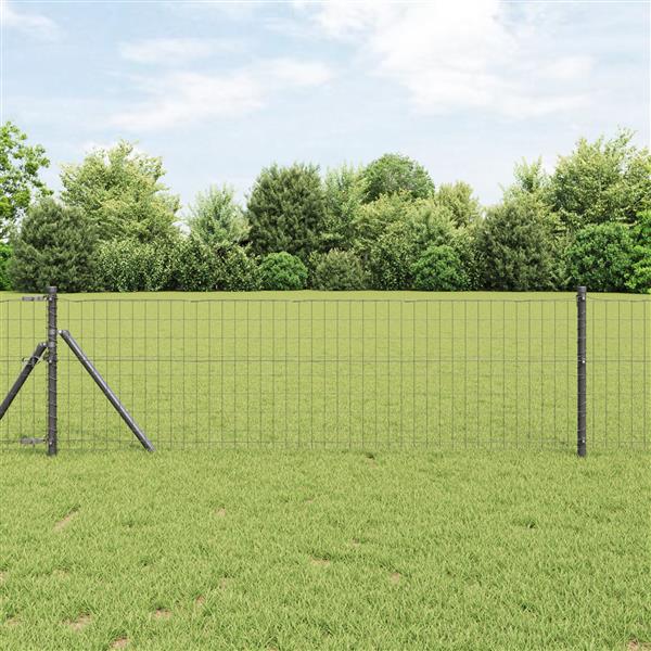 Grote foto vidaxl euro hek grijs 0 6 x 50 m pvc gecoat ijzer tuin en terras hekken en schuttingen