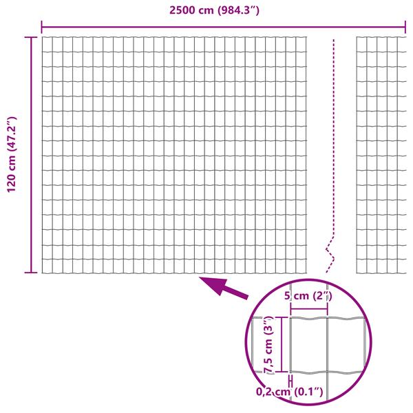 Grote foto vidaxl euro hek grijs 1 2 x 25 m pvc gecoat ijzer tuin en terras hekken en schuttingen
