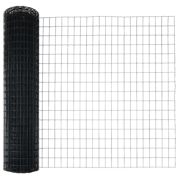 Grote foto vidaxl euro hek grijs 1 x 25 m pvc gecoat ijzer tuin en terras hekken en schuttingen