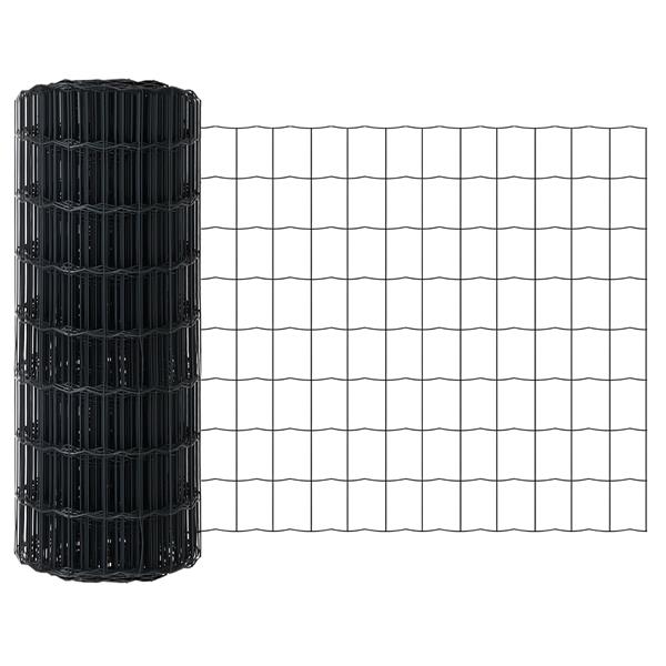 Grote foto vidaxl euro hek grijs 0.4 x 25 m pvc gecoat ijzer tuin en terras hekken en schuttingen