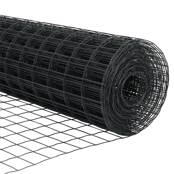 Grote foto vidaxl euro hek grijs 0.4 x 25 m pvc gecoat ijzer tuin en terras hekken en schuttingen