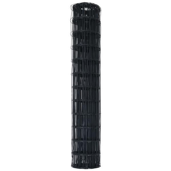 Grote foto vidaxl euro hek grijs 1.4 x 10 m pvc gecoat ijzer tuin en terras hekken en schuttingen