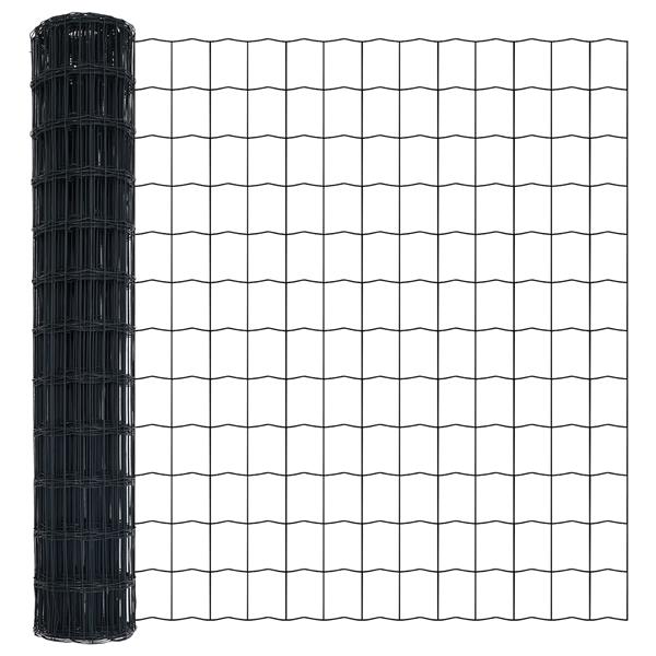 Grote foto vidaxl euro hek grijs 1.2 x 10 m pvc gecoat ijzer tuin en terras hekken en schuttingen