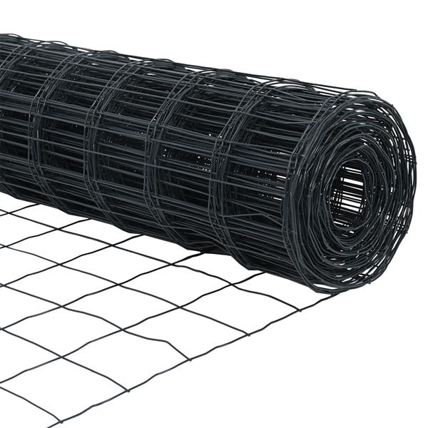 Grote foto vidaxl euro hek grijs 1.2 x 10 m pvc gecoat ijzer tuin en terras hekken en schuttingen