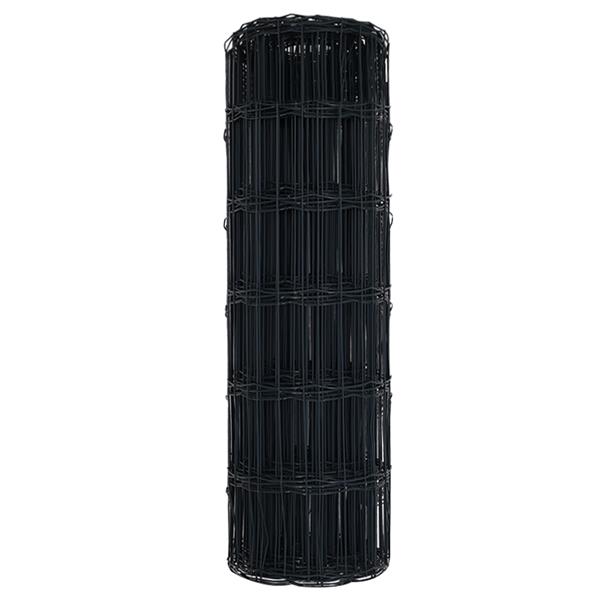 Grote foto vidaxl euro hek grijs 0.8 x 10 m pvc gecoat ijzer tuin en terras hekken en schuttingen