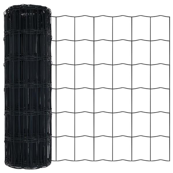 Grote foto vidaxl euro hek grijs 0.6 x 10 m pvc gecoat ijzer tuin en terras hekken en schuttingen