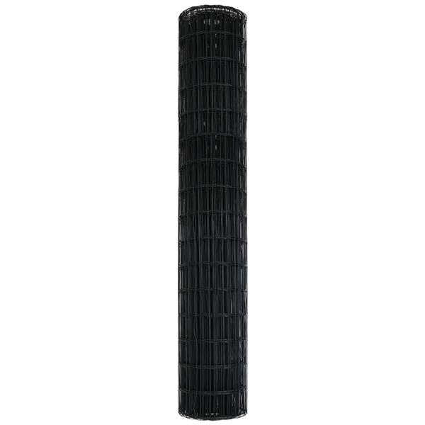 Grote foto vidaxl euro hek grijs 1.5 x 10 m pvc gecoat ijzer tuin en terras hekken en schuttingen