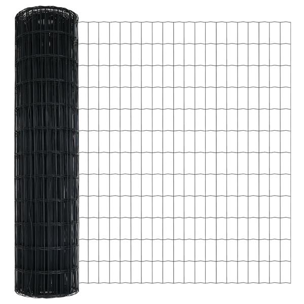 Grote foto vidaxl euro hek grijs 1 x 10 m pvc gecoat ijzer tuin en terras hekken en schuttingen