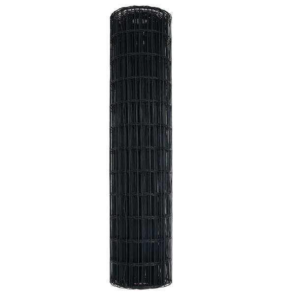 Grote foto vidaxl euro hek grijs 1 x 10 m pvc gecoat ijzer tuin en terras hekken en schuttingen