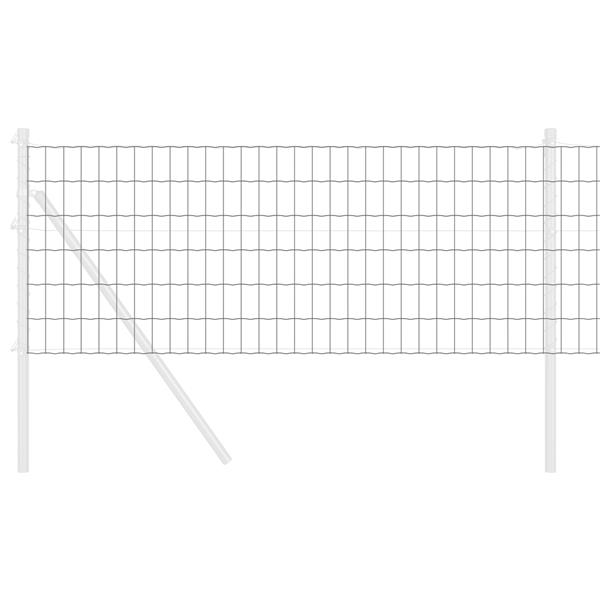 Grote foto vidaxl euro hek grijs 0.4 x 10 m pvc gecoat ijzer tuin en terras hekken en schuttingen