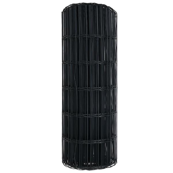 Grote foto vidaxl euro hek grijs 0.4 x 10 m pvc gecoat ijzer tuin en terras hekken en schuttingen