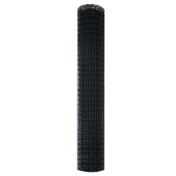 Grote foto vidaxl euro hek grijs 1.5 x 10 m pvc gecoat ijzer tuin en terras hekken en schuttingen