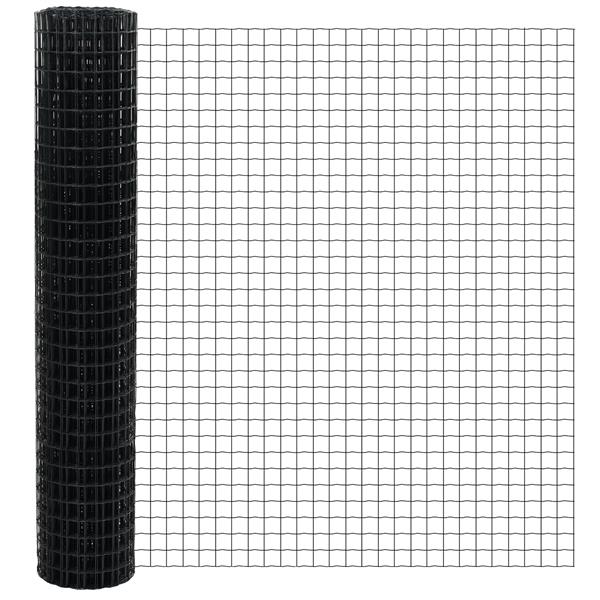 Grote foto vidaxl euro hek grijs 1.5 x 10 m pvc gecoat ijzer tuin en terras hekken en schuttingen