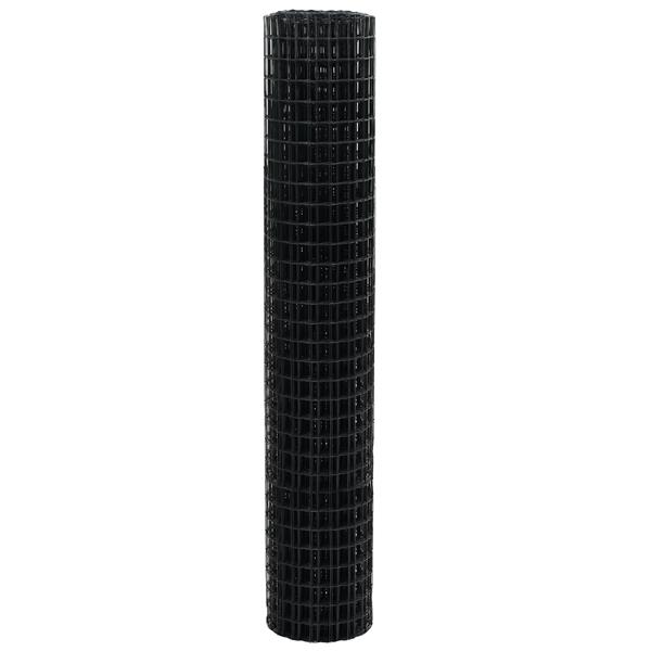 Grote foto vidaxl euro hek grijs 1.5 x 10 m pvc gecoat ijzer tuin en terras hekken en schuttingen