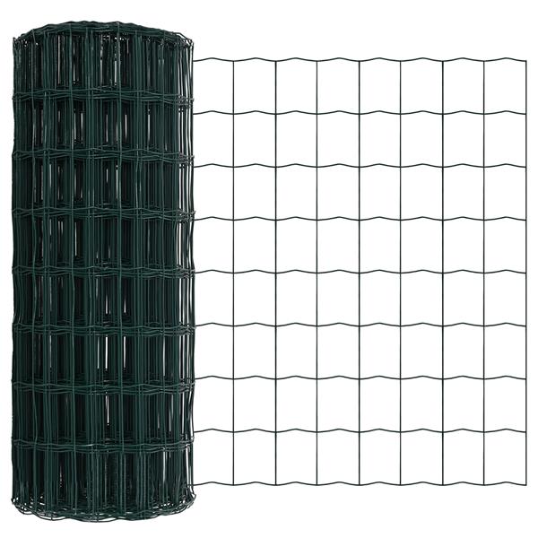 Grote foto vidaxl euro hek groen 0.4 x 50 m pvc gecoat ijzer tuin en terras hekken en schuttingen