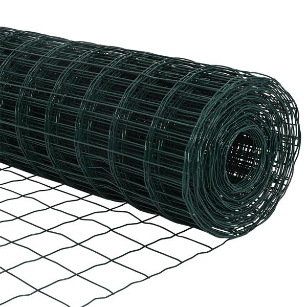 Grote foto vidaxl euro hek groen 1.6 x 10 m pvc gecoat ijzer tuin en terras hekken en schuttingen