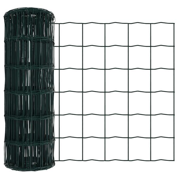 Grote foto vidaxl euro hek groen 0.6 x 25 m pvc gecoat ijzer tuin en terras hekken en schuttingen