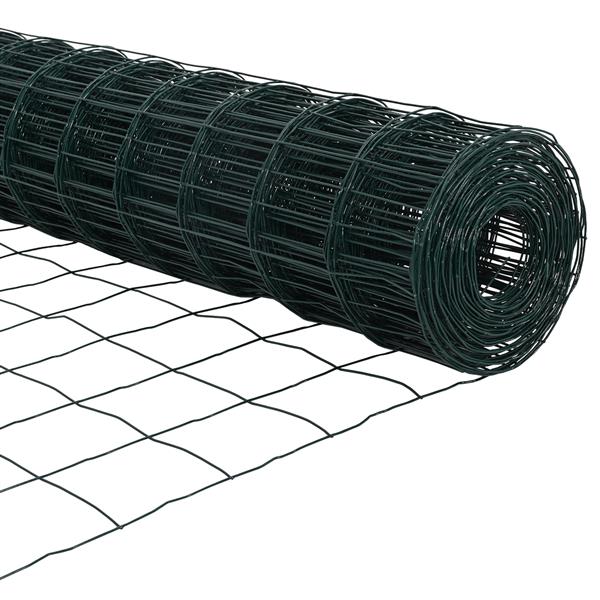 Grote foto vidaxl euro hek groen 0.6 x 25 m pvc gecoat ijzer tuin en terras hekken en schuttingen