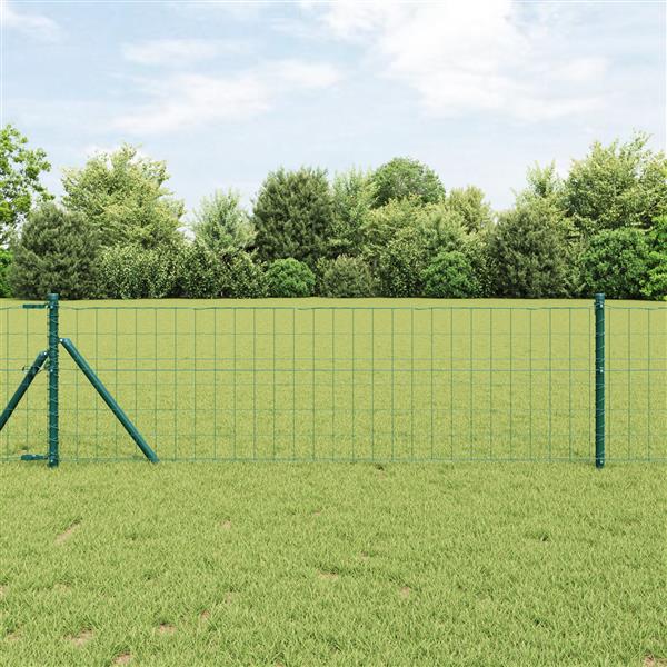 Grote foto vidaxl euro hek groen 0.4 x 25 m pvc gecoat ijzer tuin en terras hekken en schuttingen