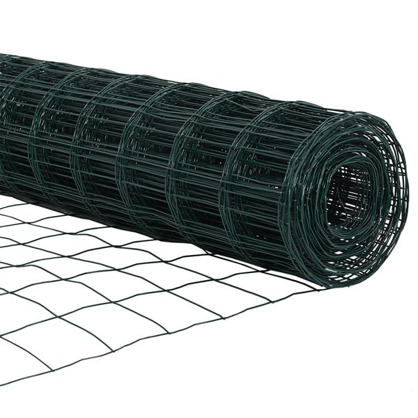 Grote foto vidaxl euro hek groen 0.4 x 25 m pvc gecoat ijzer tuin en terras hekken en schuttingen