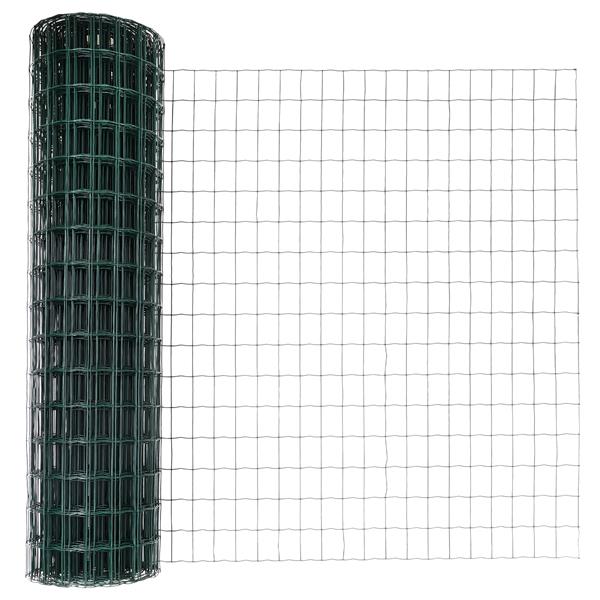 Grote foto vidaxl euro hek groen 1 x 25m pvc gecoat ijzer tuin en terras hekken en schuttingen