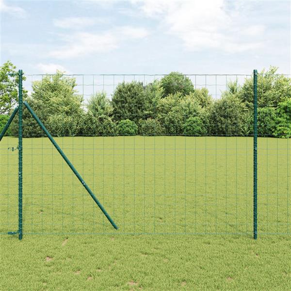 Grote foto vidaxl euro hek groen 1.6 x 10m pvc gecoat ijzer tuin en terras hekken en schuttingen