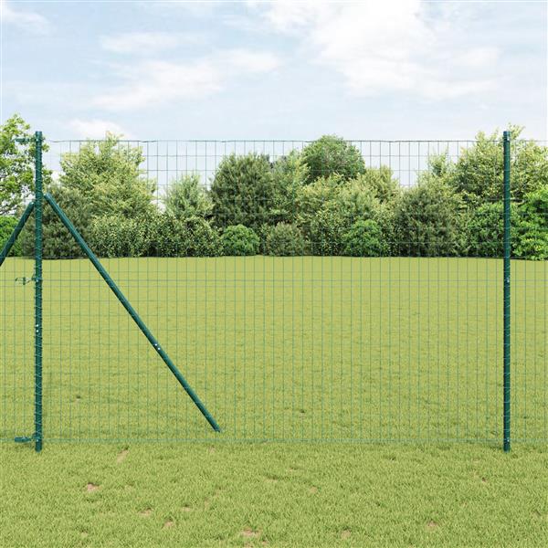 Grote foto vidaxl euro hek groen 1.6 x 10 m pvc gecoat ijzer tuin en terras hekken en schuttingen