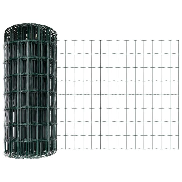 Grote foto vidaxl euro hek groen 0.6 x 10 m pvc gecoat ijzer tuin en terras hekken en schuttingen