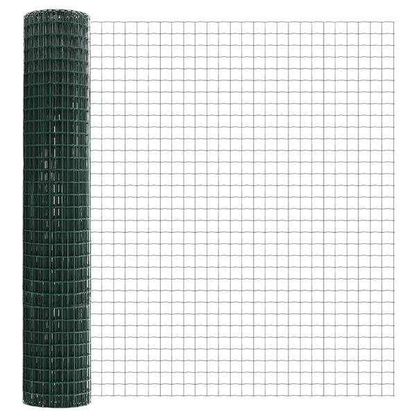 Grote foto vidaxl euro hek groen 1.5 x 10 m pvc gecoat ijzer tuin en terras hekken en schuttingen