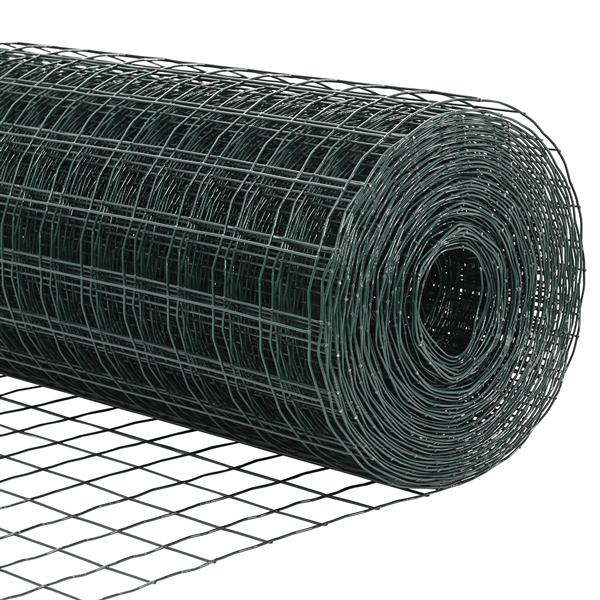 Grote foto vidaxl euro hek groen 1 x 10 m pvc gecoat ijzer tuin en terras hekken en schuttingen
