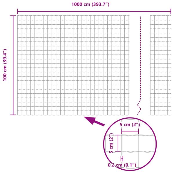 Grote foto vidaxl euro hek groen 1 x 10 m pvc gecoat ijzer tuin en terras hekken en schuttingen