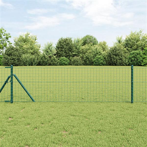 Grote foto vidaxl euro hek groen 0.6 x 10 m pvc gecoat ijzer tuin en terras hekken en schuttingen