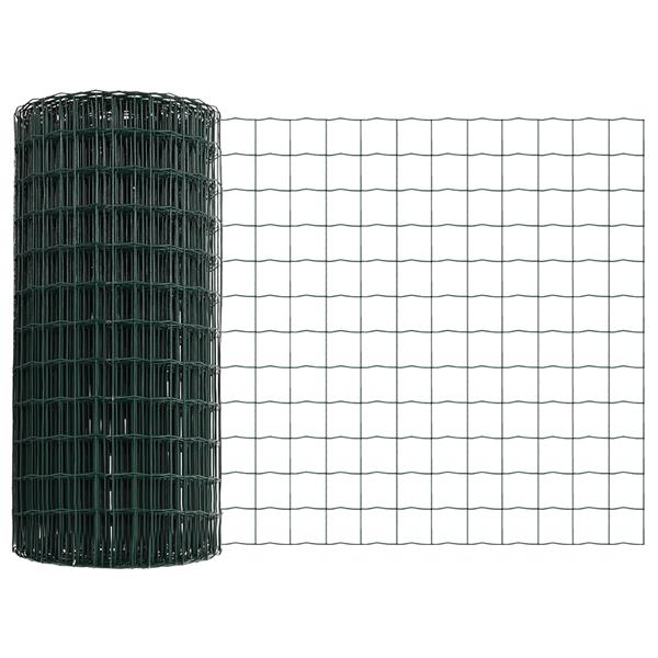 Grote foto vidaxl euro hek groen 0.6 x 10 m pvc gecoat ijzer tuin en terras hekken en schuttingen