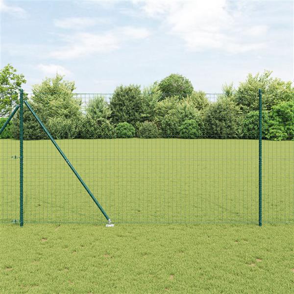 Grote foto vidaxl hekpalen 7 pcs groen 32mm 170 cm gegalvaniseerd staal tuin en terras overige tuin en terras