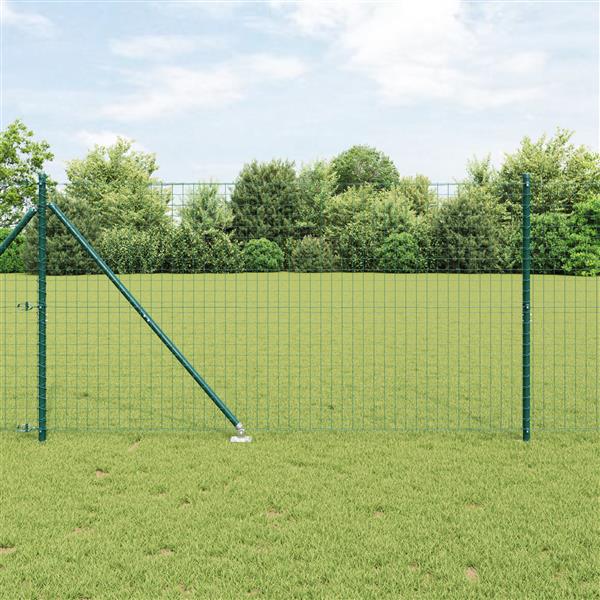 Grote foto vidaxl hekpalen 7 pcs groen 32mm 140 cm gegalvaniseerd staal tuin en terras overige tuin en terras