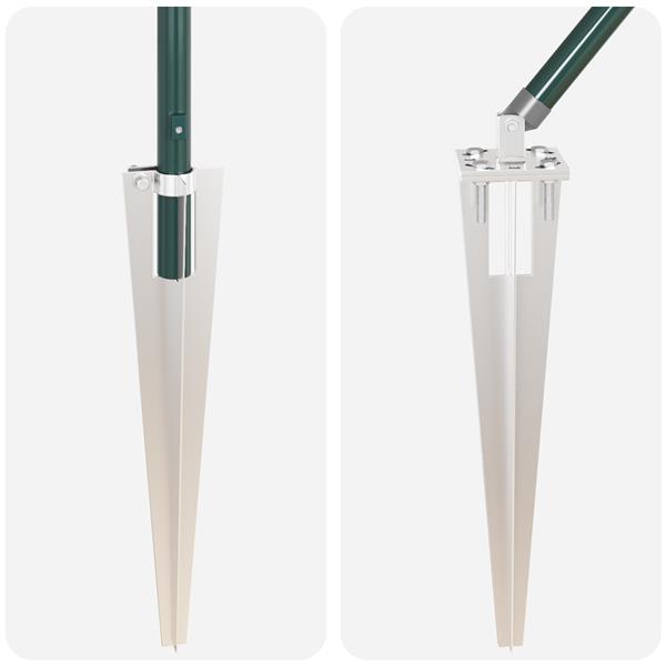 Grote foto vidaxl hekpalen 7 pcs groen 32mm 140 cm gegalvaniseerd staal tuin en terras overige tuin en terras