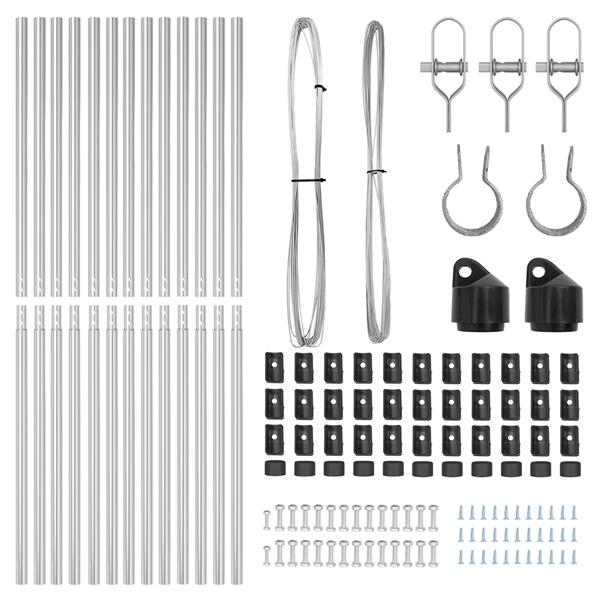 Grote foto vidaxl hekpalen 13 pcs zilver 32mm 210 cm gegalvaniseerd staal tuin en terras overige tuin en terras