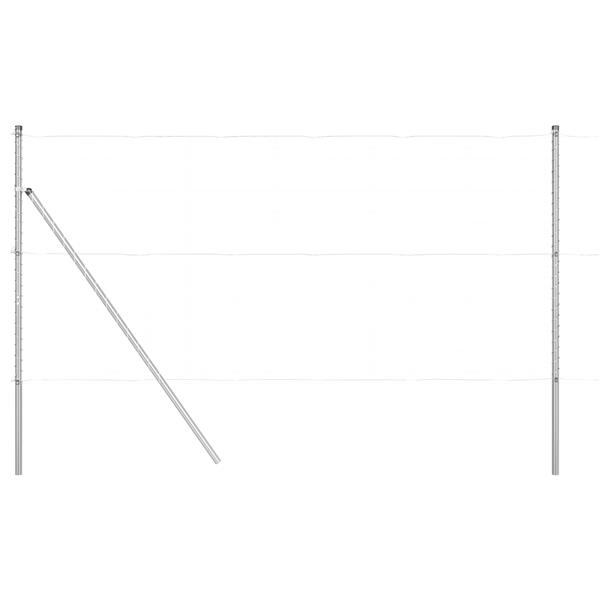 Grote foto vidaxl hekpalen 13 pcs zilver 32mm 210 cm gegalvaniseerd staal tuin en terras overige tuin en terras